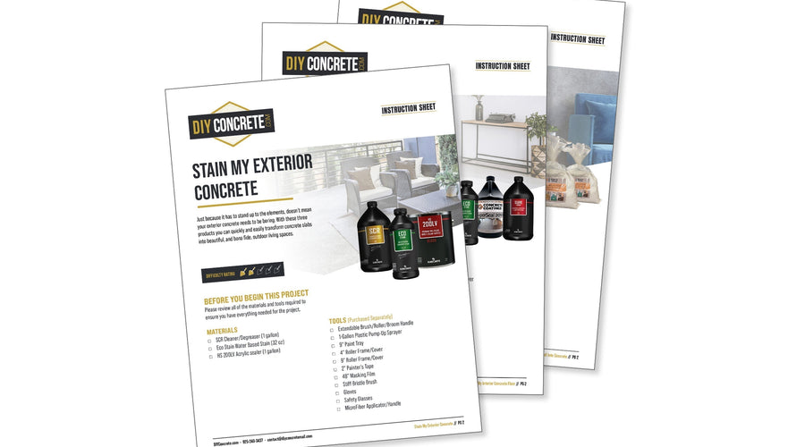 All of the DIY Concrete Project Kit Instructions and Technical (TDS), and Safety (SDS) Data Sheets